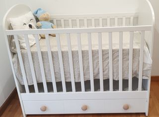 Cuna Ikea Gonatt Blanca 60x120 con Cajón