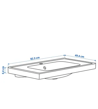 Lavabo Ikea Blanco Porcelana 80cm
