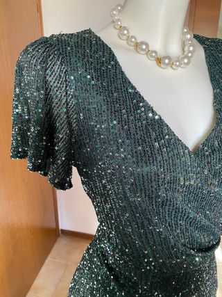 Abito verde paillettes