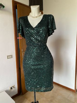 Abito verde paillettes