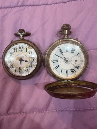 Lote 2 relojes bolsillo suizos antiguos s. XIX