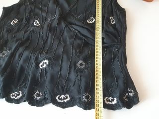 Elegante cuerpo fiesta bordado negro L