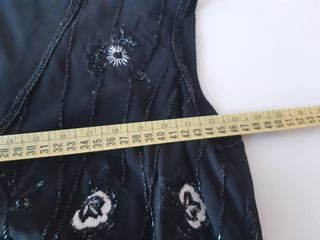 Elegante cuerpo fiesta bordado negro L