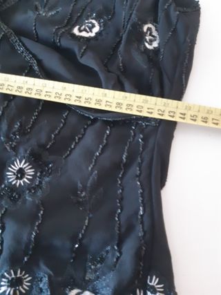 Elegante cuerpo fiesta bordado negro L