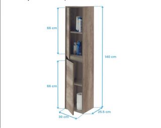 Columna baño madera 1.40m x 30cm 2 puertas