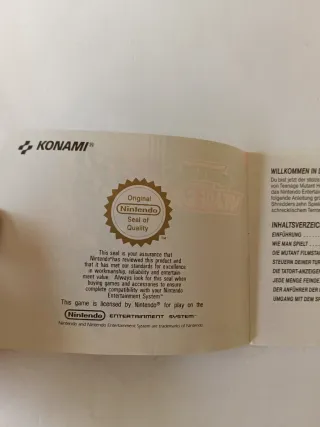 Manual Tortugas Ninja Arcade Game NES