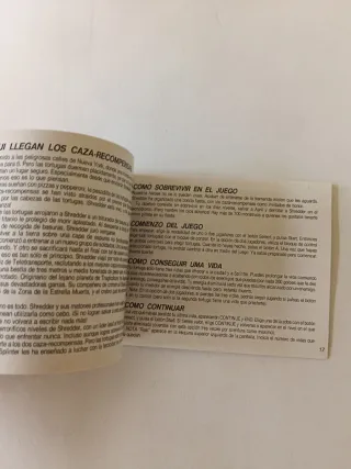 Manual Tortugas Ninja Arcade Game NES