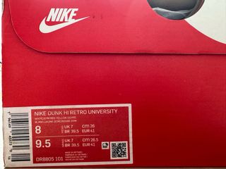 Nike Dunk High Chenille Swoosh Rojo Blanco.