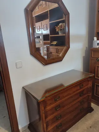 Dormitorio: Cabecero 90cm, Mesita, Peinadora y Esp