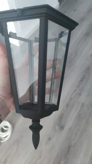 Farolillo negro de cristal