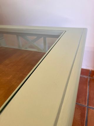 Mesa de centro cristal y madera