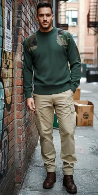 Jersey Militar Verde Camuflaje