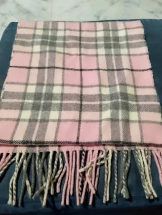 Sciarpa Enrico Coveri a quadri rosa e grigio