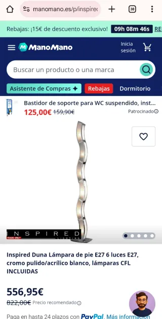 Lámpara de pie Duna – 6 luces, diseño moderno