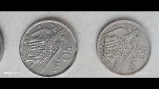 6 Monedas 50 Ptas. 1957