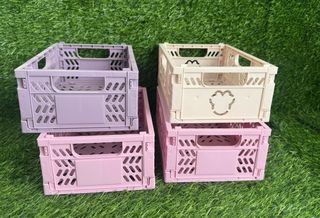 4 Cajas Plegables Apilables Colores