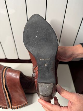 Stivali texani vintage pelle marrone tg 37