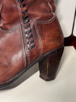 Stivali texani vintage pelle marrone tg 37