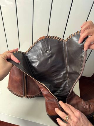 Stivali texani vintage pelle marrone tg 37