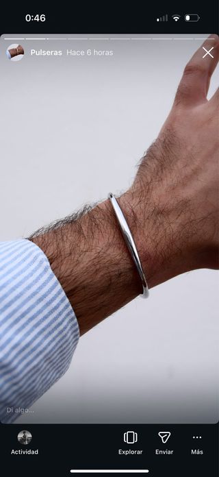 Pulsera de acero plateada
