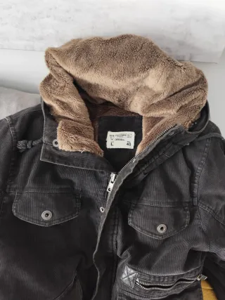 Chaqueta bomber pana negra Talla L