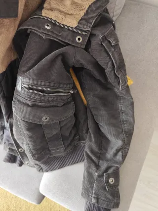 Chaqueta bomber pana negra Talla L