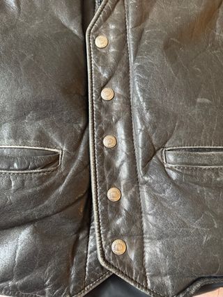Chaleco Schott Pluma Piel Vintage USA