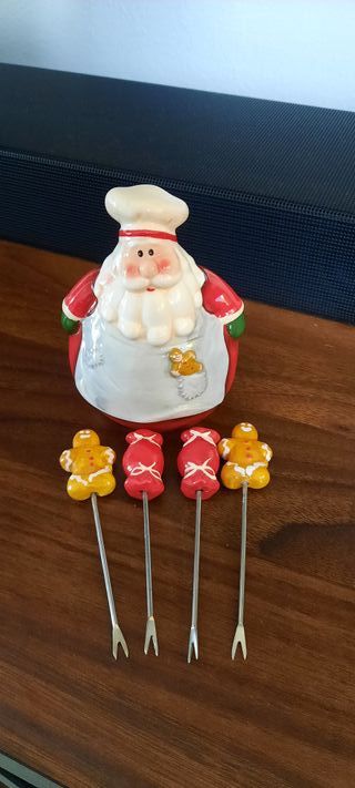 Babbo Natale porta forchettine aperitivo ceramica