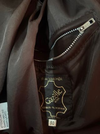Giubbotto  in pelle marrone per uomo