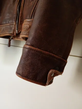 Giubbotto Energie in pelle marrone