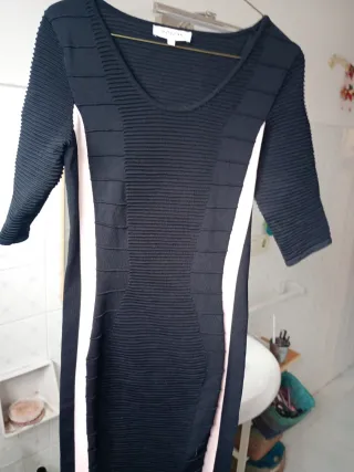 Vestido Morgan Negro y Rosa