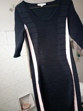 Vestido Morgan Negro y Rosa