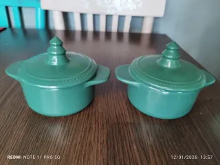 Juego 2 cocottes cerámica francesa