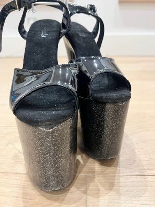 Zapatos Pole Dance Tacón Plataforma Brillo