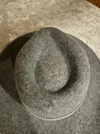 Sombrero Fedora Lana Gris Mujer