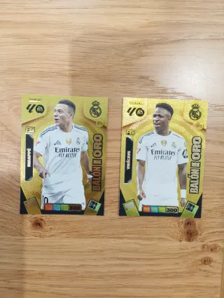 Lote 2 cromos Panini Balón de Oro Mbappé Vinícius