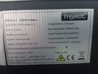 Congelador vertical FrigeluX A+ por solo 140€!