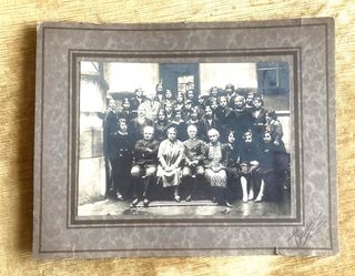 Foto vintage classe femminile su cartoncino