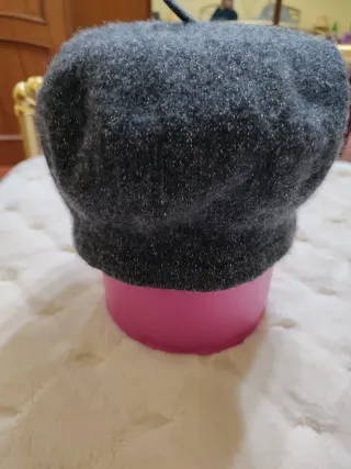 Berretto donna grigio con glitter
