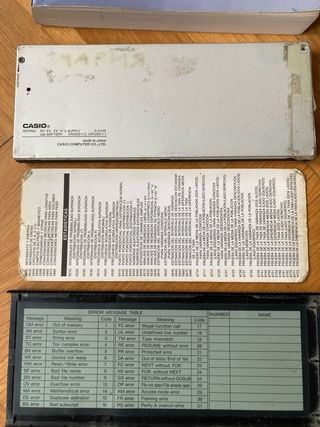 Calculadora Casio FX-850P Manual y Accesorios