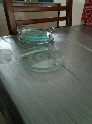 Conjunto Suporte Copos Vidro Metal