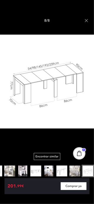 Tavolo consolle estensibile bianco