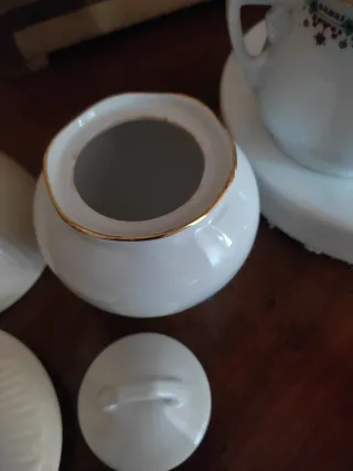 Tris Zuccheriere Porcellana Oro Bianco