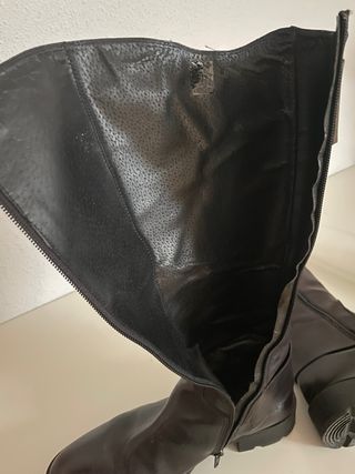 Botas altas de piel marrón chocolate