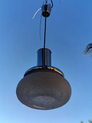 Lámpara vintage con cristal hilado