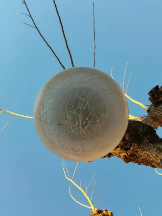 Lámpara vintage con cristal hilado