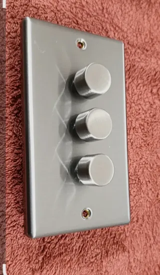 Dimmer 3 Gang 2 Way 400W Acciaio Inox