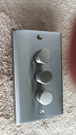 Dimmer 3 Gang 2 Way 400W Acciaio Inox