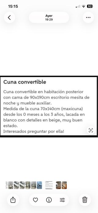 Cuna modular blanca con cajón