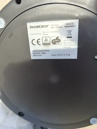 Freidora De Aire SilverCrest 1500W